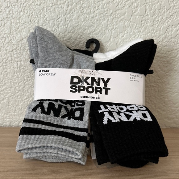Dkny Accessories - DKNY Sport Women’s Cushioned Low Crew Socks - Black, White, and Gray 6 pairs